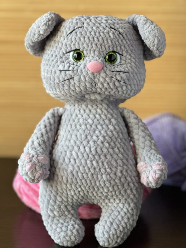 Handmade Knitted Plush Cat - Image 8