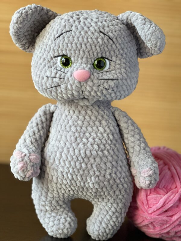 Handmade Knitted Plush Cat - Image 7