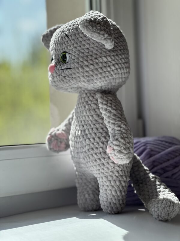 Handmade Knitted Plush Cat - Image 5