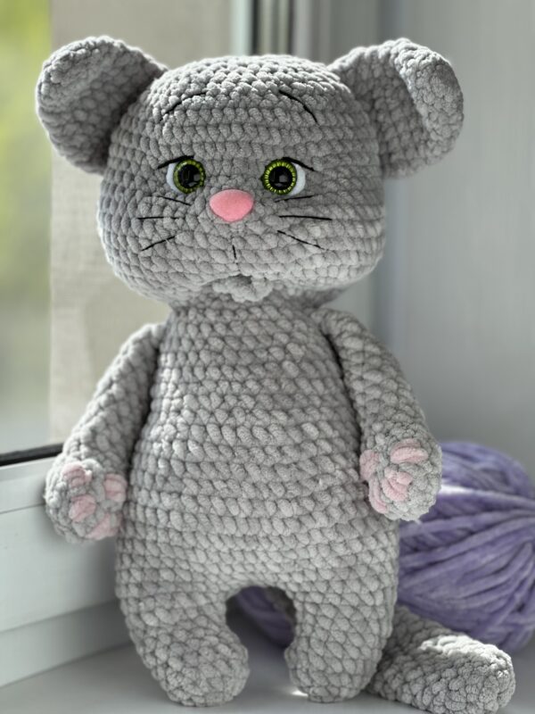 Handmade Knitted Plush Cat - Image 4