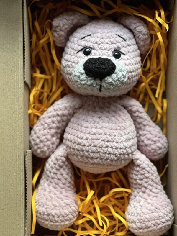 Handmade knitted teddy bear (pink) - Image 8